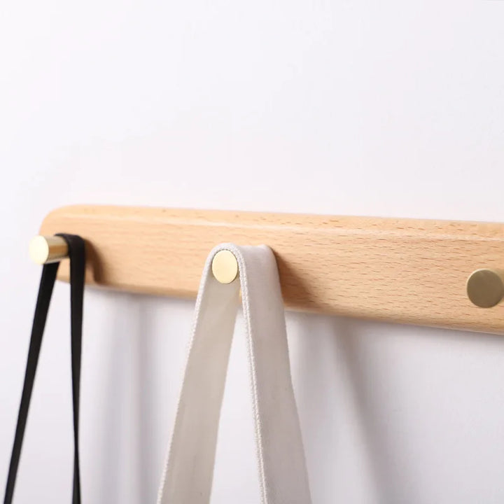 Black Walnut Wall Hook with Brass – Modern Clothes Hanger