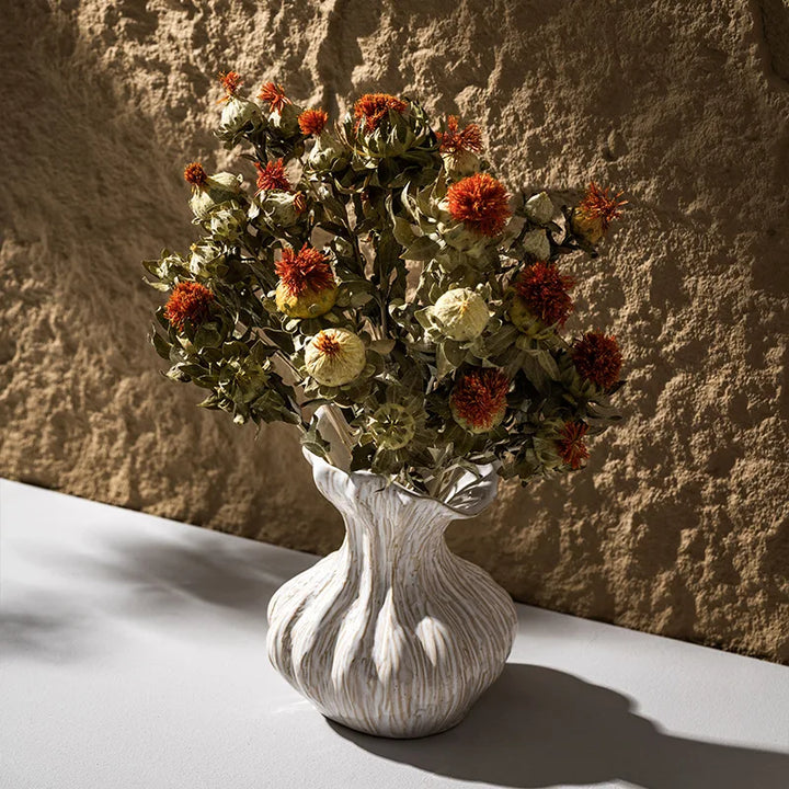 Wabi Sabi Ceramic Vase – Retro Centerpiece for Dried Flowers