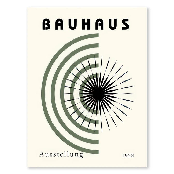 Green Abstract Bauhaus Canvas Poster for Wall Decor