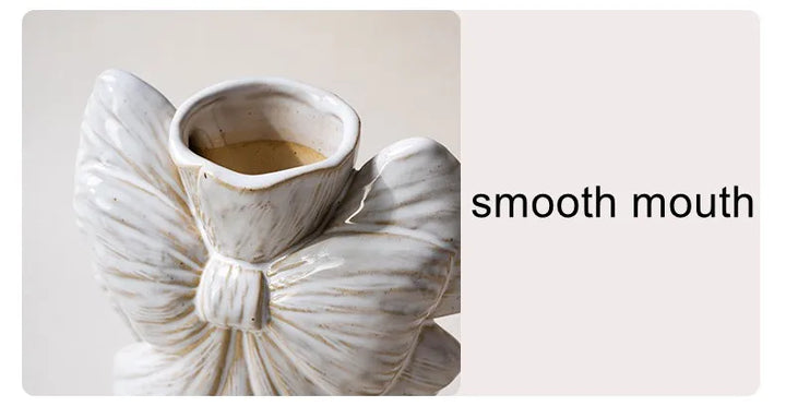 Ceramic Bow Vase – Modern Flower Pot for Home & Office
