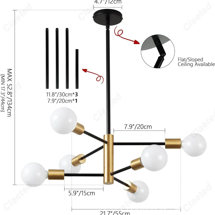 Modern Minimalist LED Chandelier – European Style Pendant Light