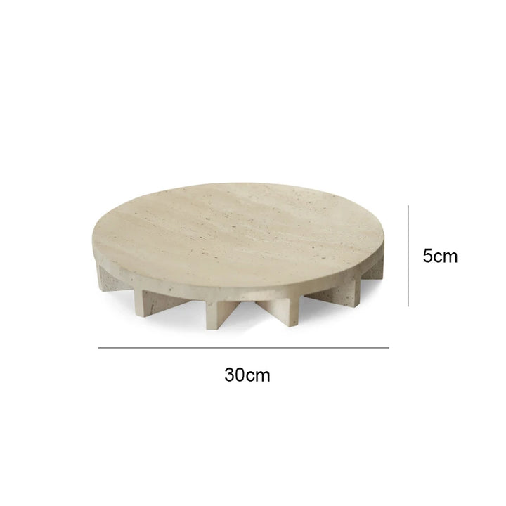 Travertine Pedestal Bowl – Decorative Marble Fruit Tray
