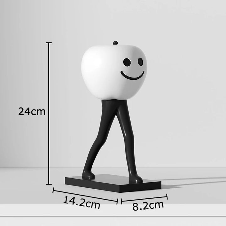 Black & White Stripe Fruit Statue – Modern Resin Decor