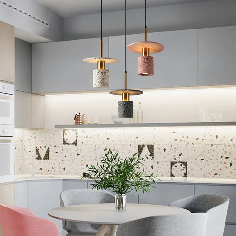 Modern Terrazzo Pendant Lamp for Bedroom & Dining Room
