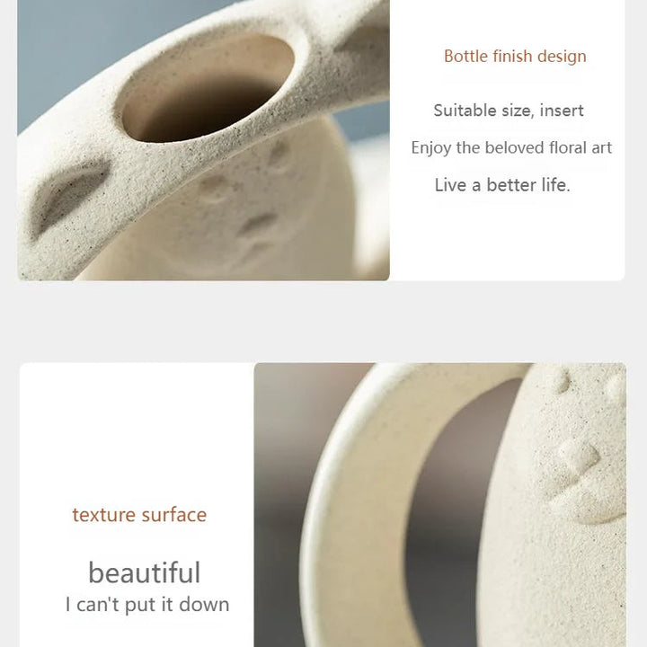 Abstract Cat Ceramic Vase – Modern Minimalist Animal Decor