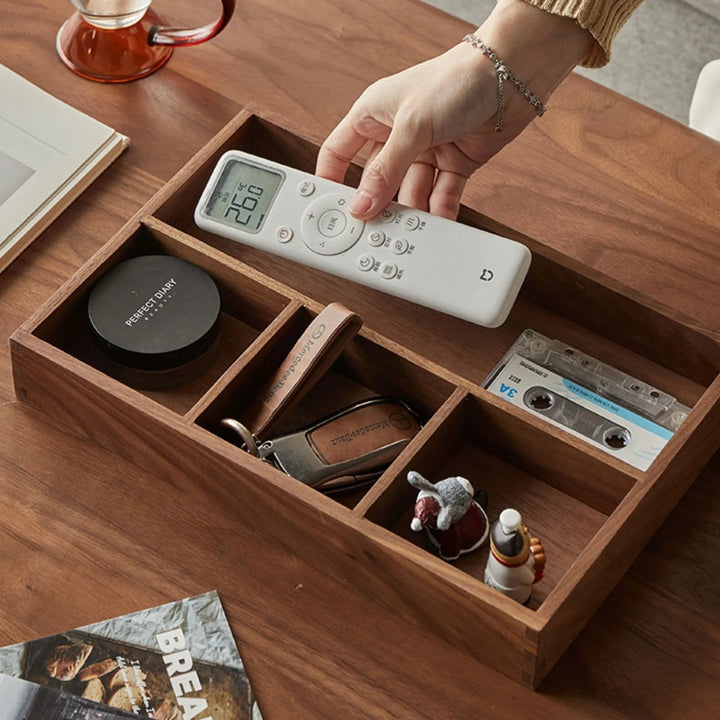 Solid Wood Organizer Box – Desk & Coffee Table Storage Tray