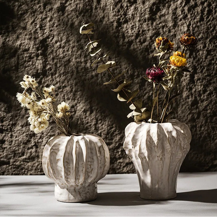 Pumpkin Shape Ceramic Vase – Nordic Tabletop Decor