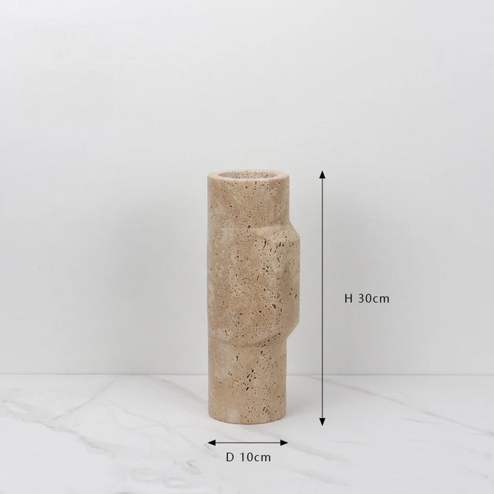 Minimalist Marble Travertine Vase – Scandinavian Table Decor
