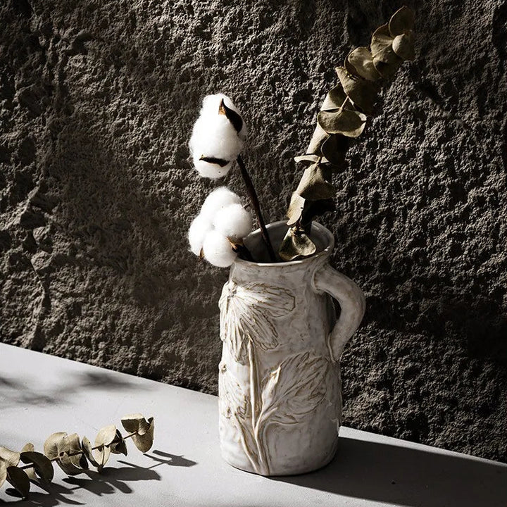 Wabi Sabi Ceramic Vase – Nordic Retro Tabletop Decor