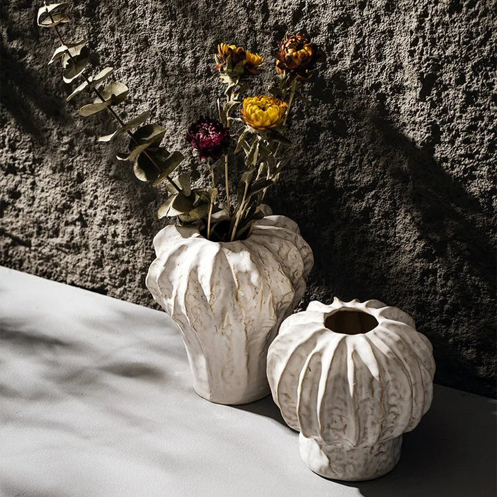 Pumpkin Shape Ceramic Vase – Nordic Tabletop Decor