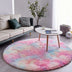 Round Plush Carpet – Gray Fluffy Area Rug for Living Room