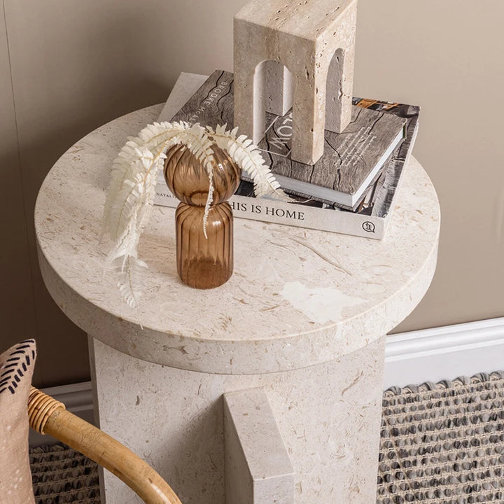 Minimalist Travertine Sculpture – Luxury Marble Home Décor