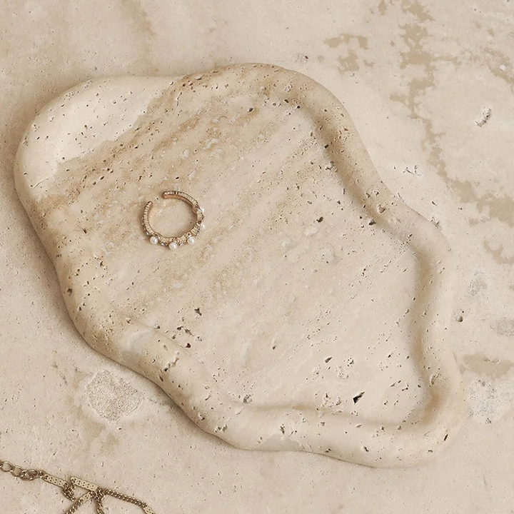 Travertine Jewelry and Perfume Tray – Natural Stone Display