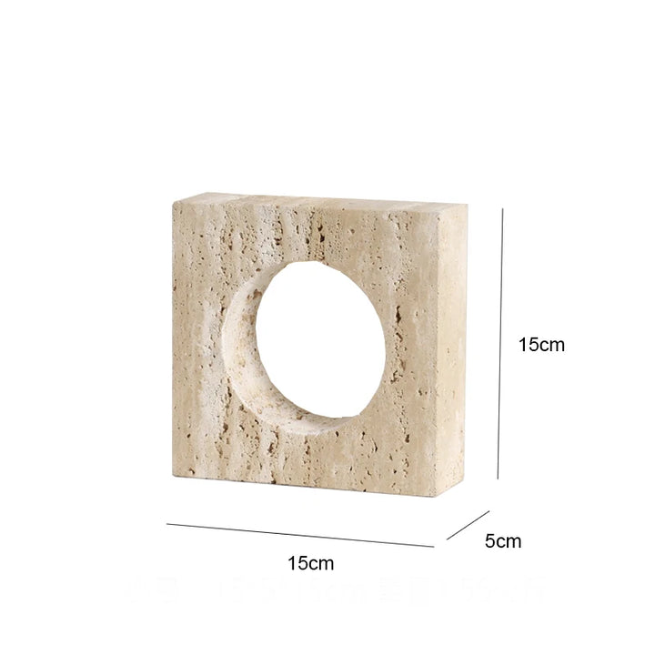 Travertine Marble Arch Sculpture – Minimalist Stone Home Decor