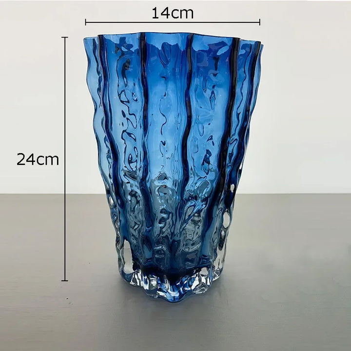 Creative Glacier Glass Vase – Modern Transparent Decor