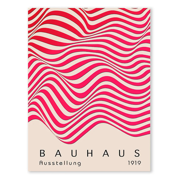 Pink Bauhaus Abstract Canvas Print – Modern Wall Art