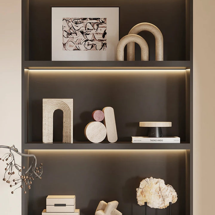 Modern Travertine Arch Sculpture – Decorative Statue