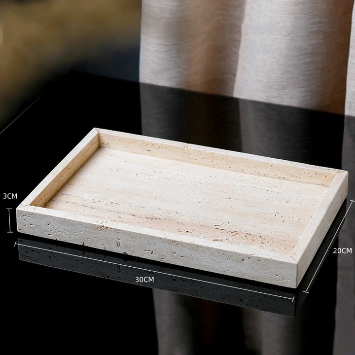 Natural Travertine Counter Tray for Bathroom & Kitchen