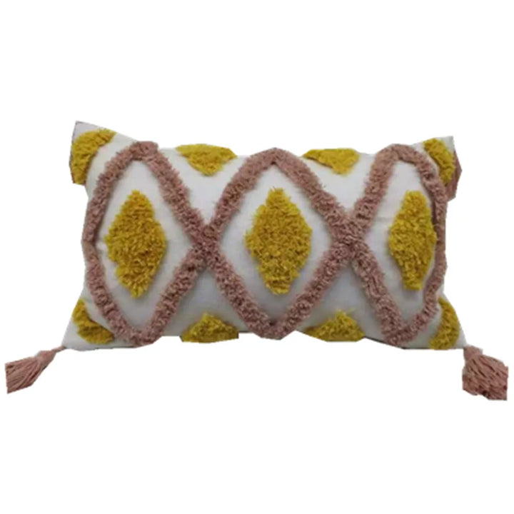Boho Tufted Pillow Cover – Tassel Cotton Cushion Case
