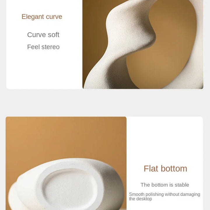 Matte Ceramic Vase Set of 2 – Nordic Pampas Grass Home Décor