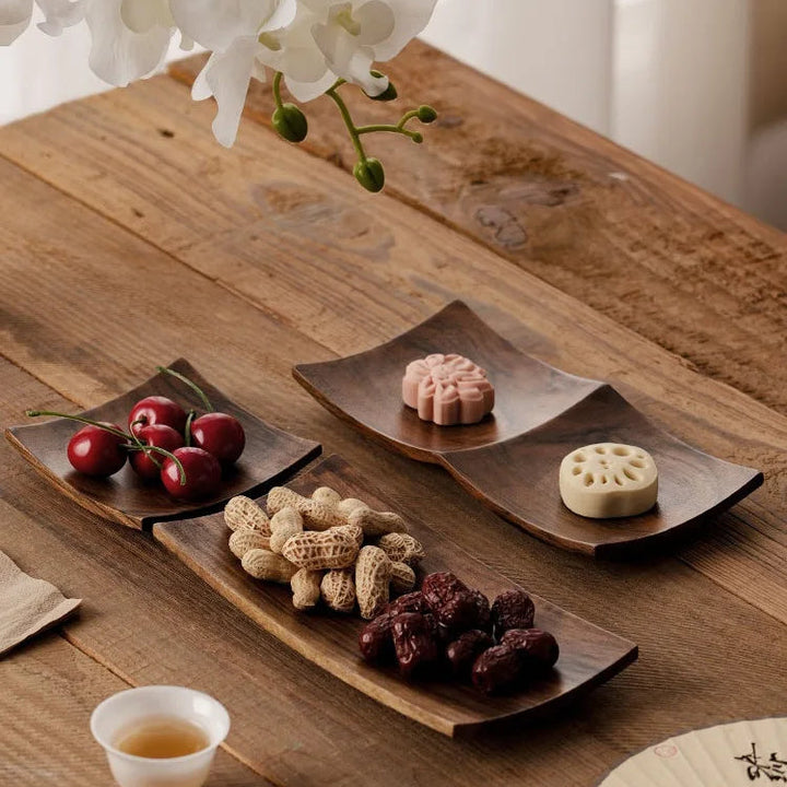 Japanese Black Walnut Wood Snack Tray – Dessert & Tea Table