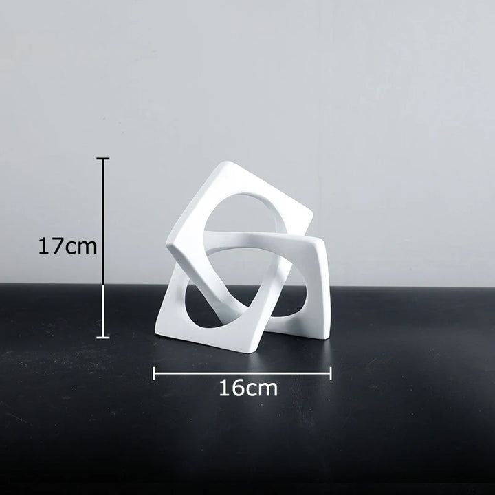 Abstract Geometric Sculpture – Modern Resin Desk Ornament