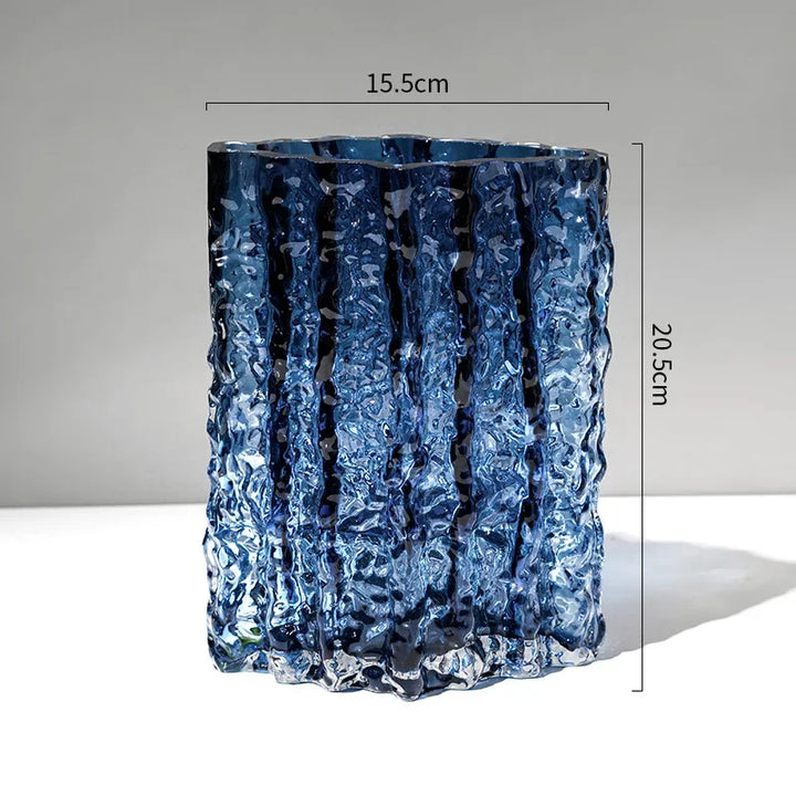 Creative Glacier Glass Vase – Modern Transparent Decor
