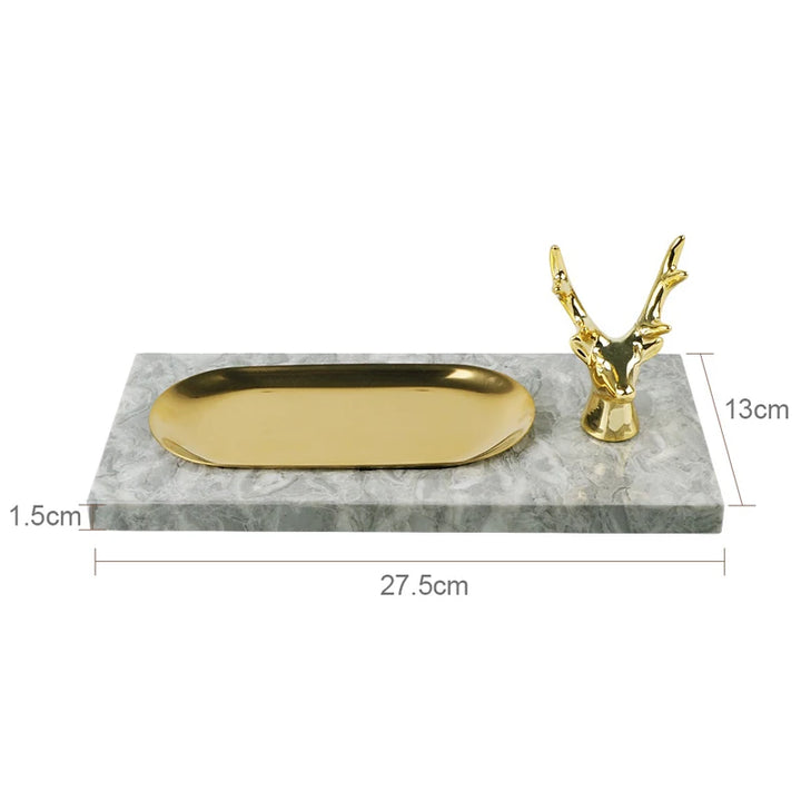 Pitaya Marble Bathroom Set – Luxury Soap Dispenser & Organizer