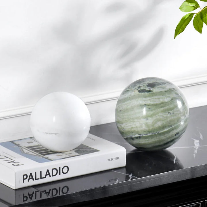 Natural Marble Decorative Sphere – Travertine Stone Ball Décor