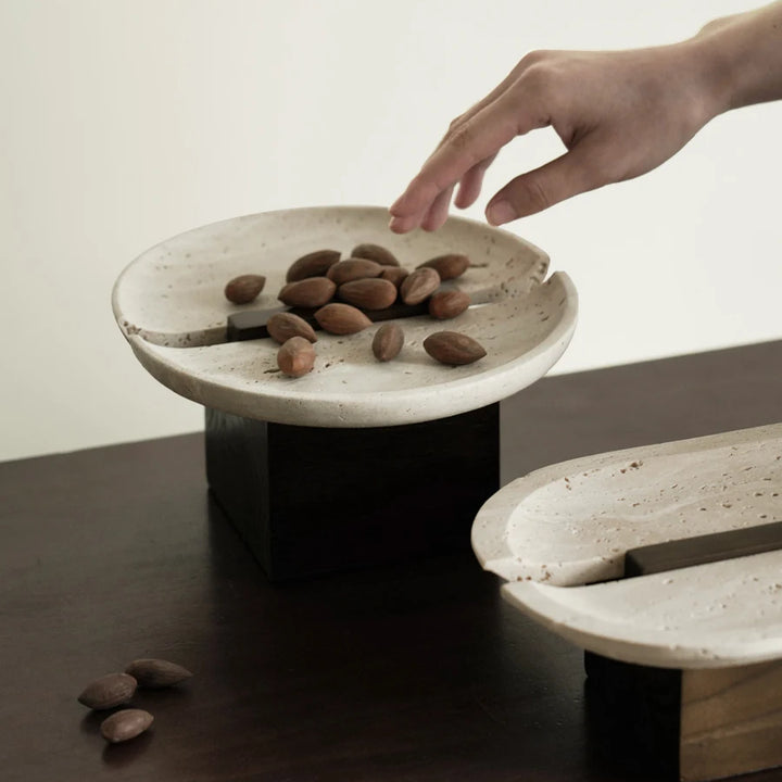 Vintage Travertine Tray for Coffee Table