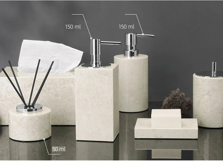 Crema Nuova Marble Bathroom Accessories Set