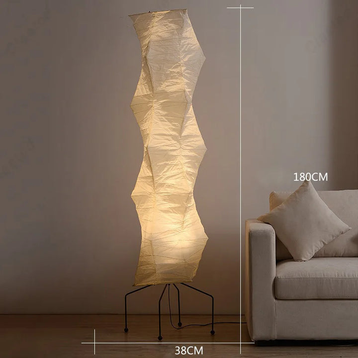 Minimalist Rice Paper LED Table Lamp – Retro Japanese Style Decorative Lighting for Bedroom & Living Room