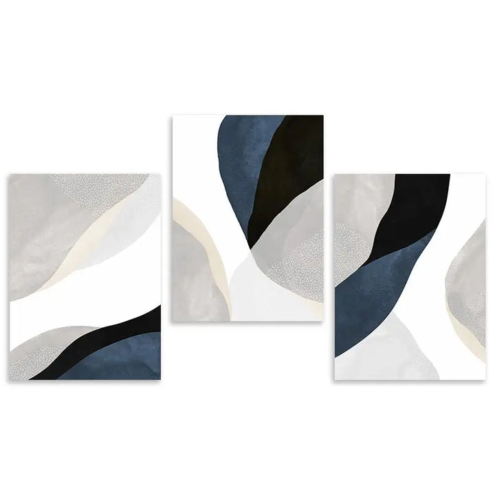 Navy Blue Abstract Canvas Print – Modern Wall Art Decor