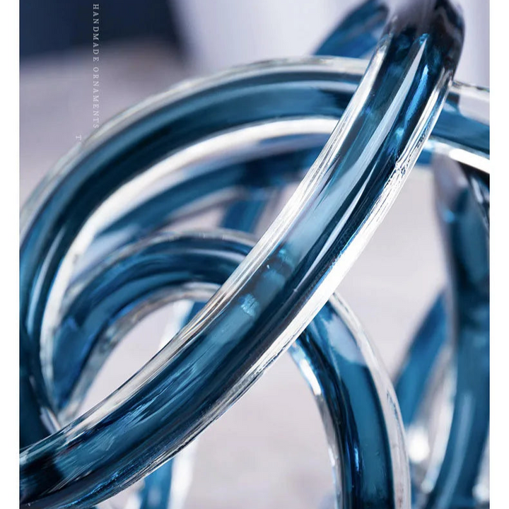 Twisted Glass Chain Sculpture – Modern Transparent Decor