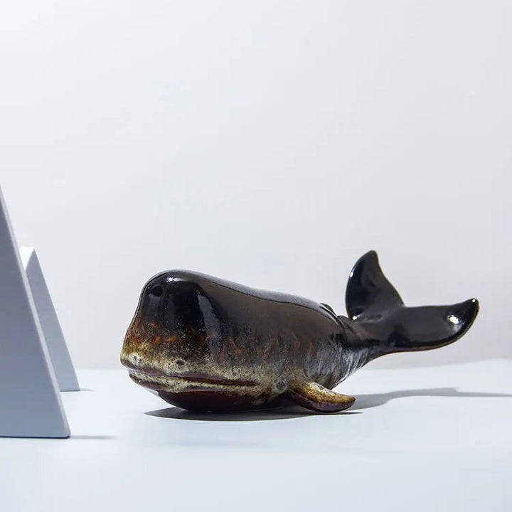 Creative Whale Ceramic Sculpture – Modern Ocean Decor