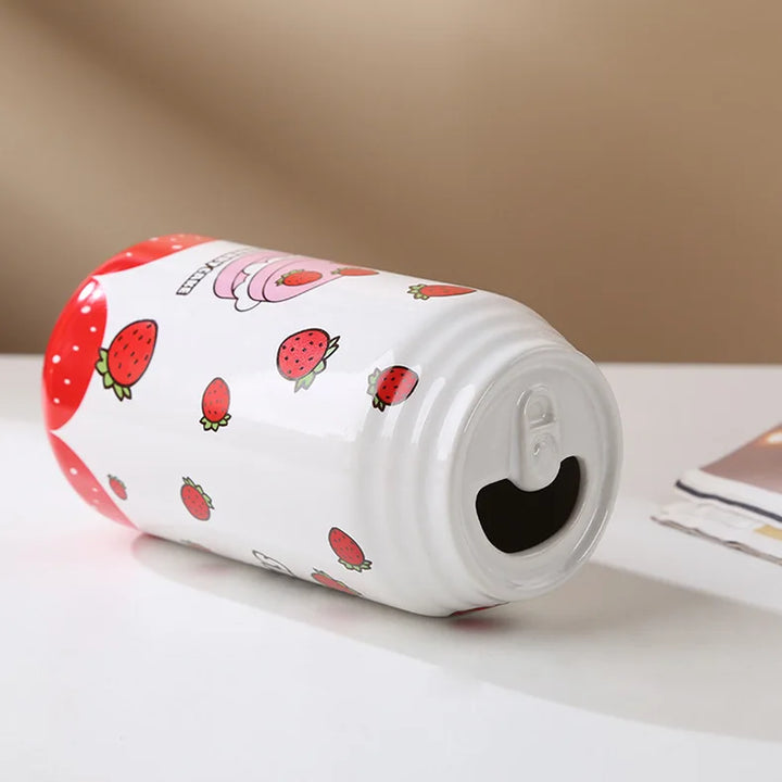 Pop Art Ceramic Can Vase – Modern Flower Holder