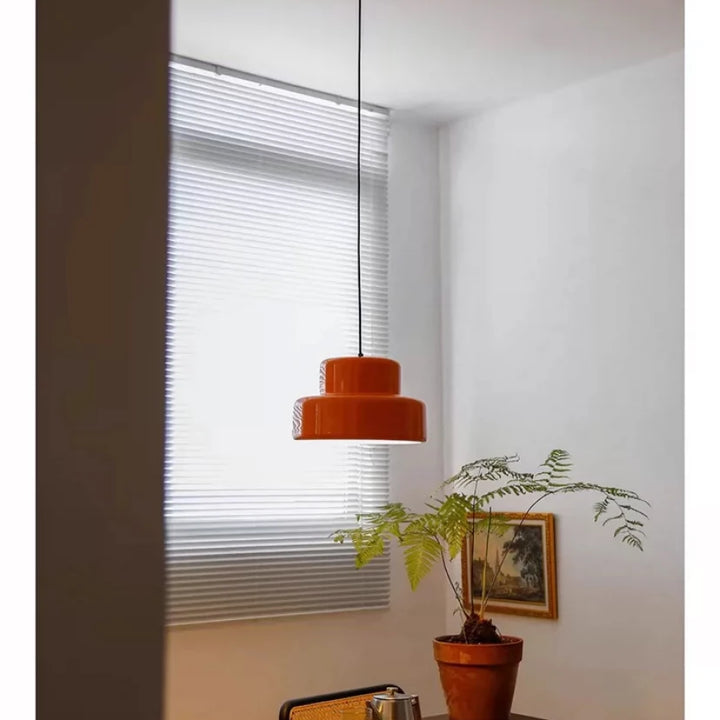 Bauhaus Vintage Orange Pendant Lamp – Retro Iron Light