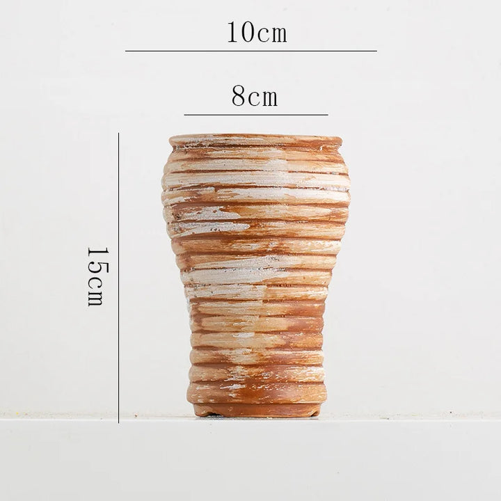 Rustic Textured Ceramic Vase – Modern Pottery Centerpiece for Living Room, Kitchen, Bedroom & Home Decoration