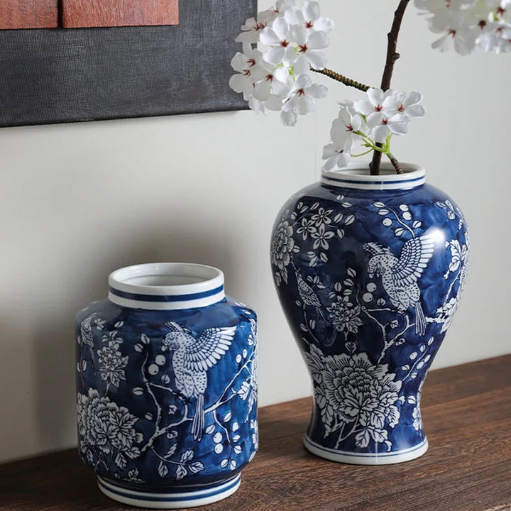 Blue and White Porcelain Vase – Classic Ceramic Table Decor