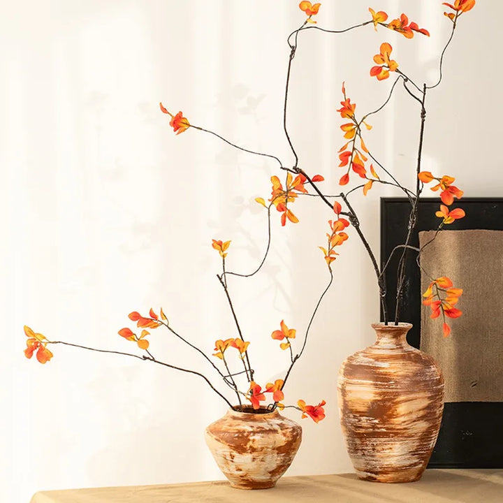 Rustic Textured Ceramic Vase – Modern Pottery Centerpiece for Living Room, Kitchen, Bedroom & Home Decoration