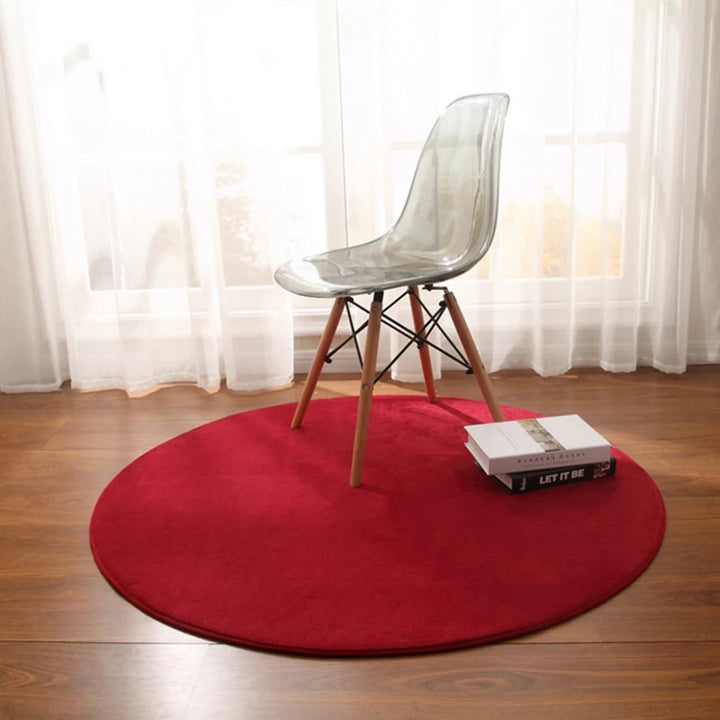 Coral Fleece Round Rug for Modern Living Spaces