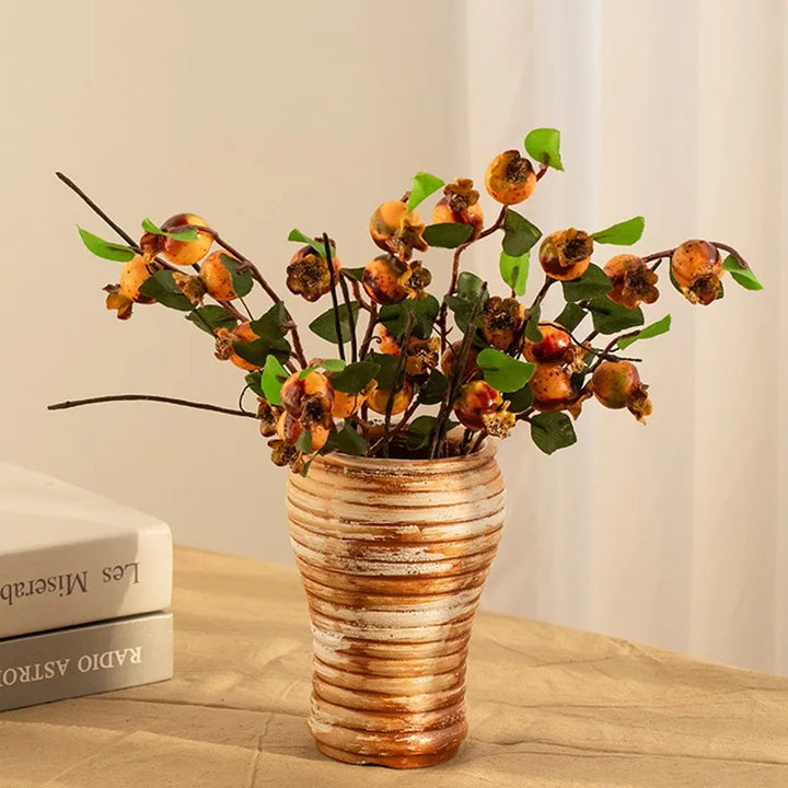 Rustic Textured Ceramic Vase – Modern Pottery Centerpiece for Living Room, Kitchen, Bedroom & Home Decoration