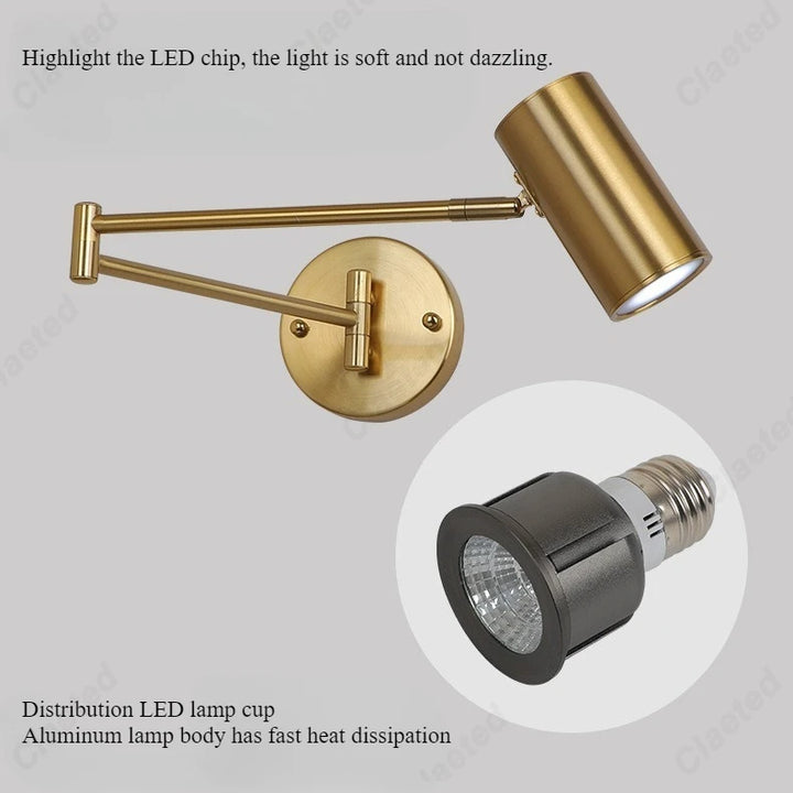 Modern Folding LED Wall Lamp – Adjustable Reading Light