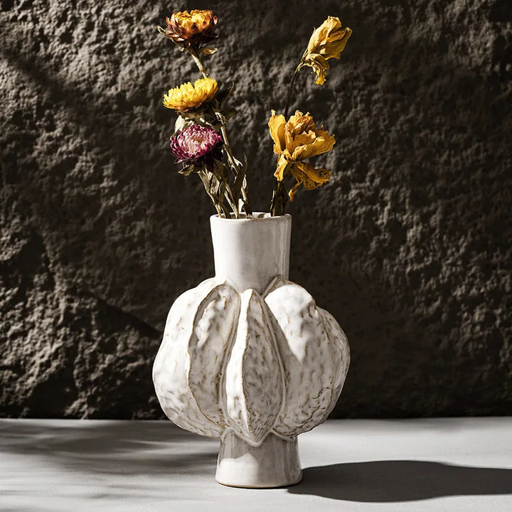 Unique Ceramic Nordic Vase – Modern Boho Table Centerpiece