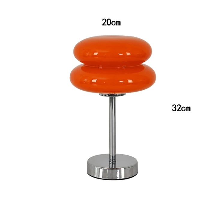 Stained Glass Egg Tart Table Lamp – Retro Mushroom Bedside & Desk Light for Bedroom, Study, Living Room Décor