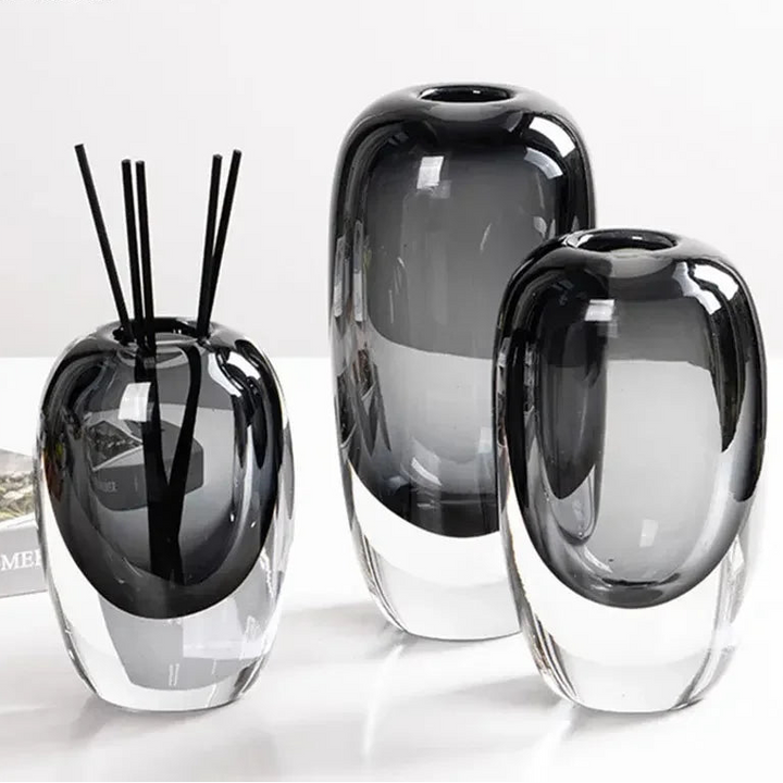 Transparent Crystal Glass Vase – Modern Flower Arrangement Decor