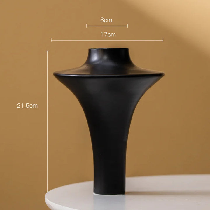 French Cream Ceramic Vase – Minimalist Nordic Centerpiece