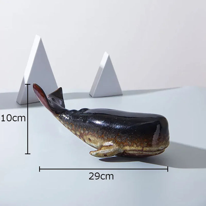 Creative Whale Ceramic Sculpture – Modern Ocean Decor