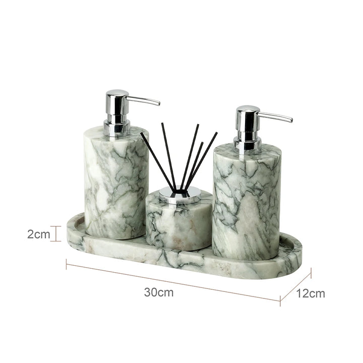 Cold Emerald Marble Bathroom Accessories Set