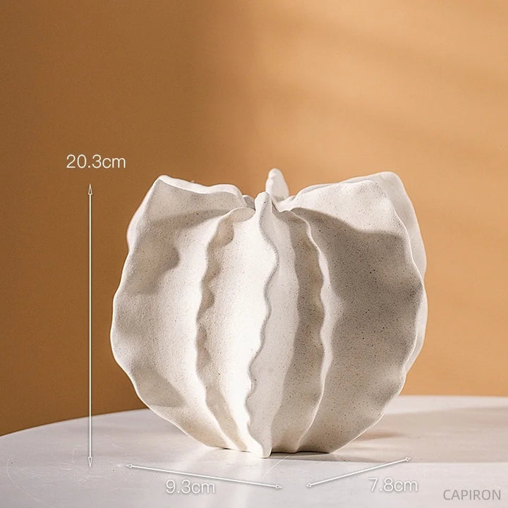 Modern Irregular Ceramic Vase – Nordic Centerpiece for Pampas Grass & Dried Flowers